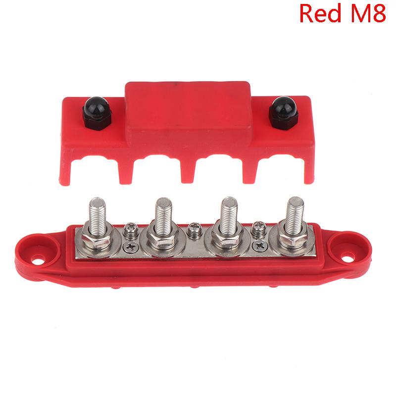 4 Post Power Distribution Block Terminal Screw Bus Bar M8 M10 High Current Wiring Stud Battery Junction Block for RV Ship Car