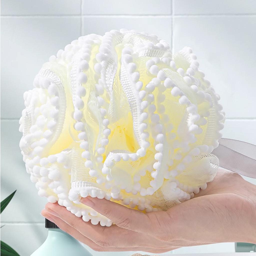 1pc Soft Shower Net Sponge Body Cleaning Brush Puff Exfoliating Scrub Shower Ball Bathroom Accessory Special for Real Hair Wigs