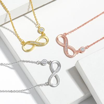 8-stellige Love Infinite Halskette Fortschrittliche und minimalistische Mobius Infinite Symbol Halskette