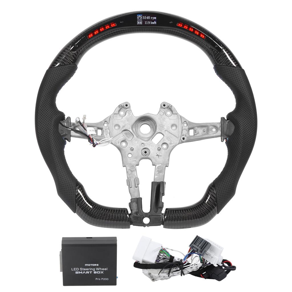 Carbon Fiber LED Shift Lights Display Steering Wheel Perforated Leather Fit for F20 F22 F30 F32 M2 M3 M4
