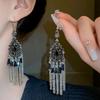 Ethnic Style Triangle Flowing Water Earrings, High-end Earrings, Niche Antique Style, Personalized Creative Design Earrings