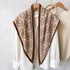 Vintage Atmosphere Big Triangle Scarf Female Korean Version Simple Decorative Bag Headscarf Tied Waist with Jeans Silk Scarf Scarf