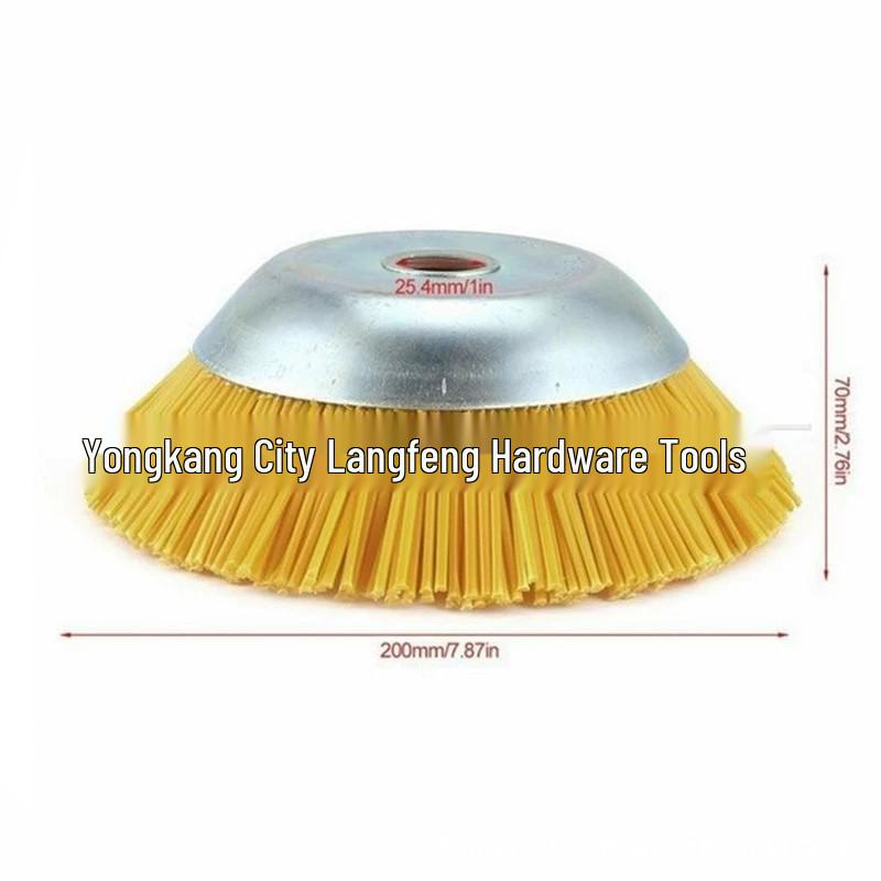 8" Nylon Wire Weed Trimmer Head: Bowl-Shaped Grout & Grass Removal Disc Brush - Lawn Mower Accessory