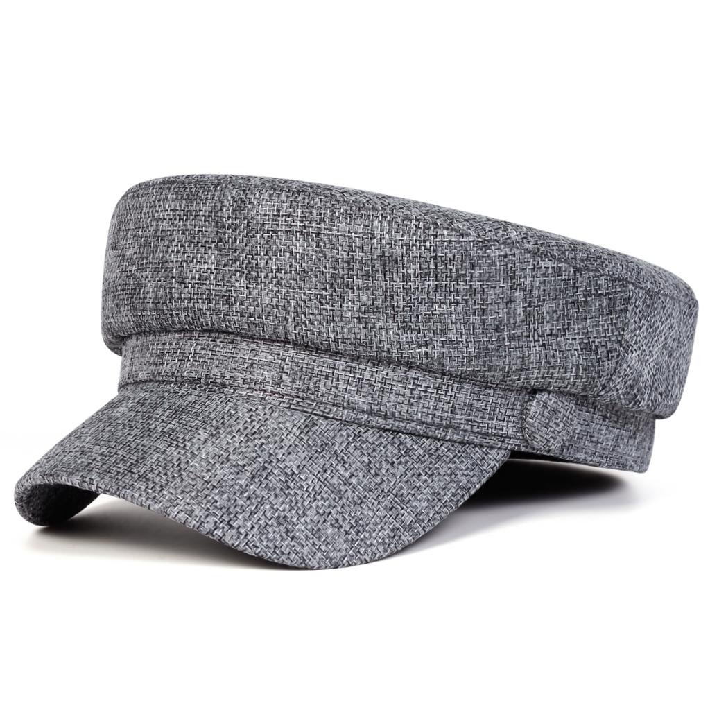 Unisex Unifarbene Militärhüte Modische Flachkappen für Damen Outdoor-Sport Kadetten Sonnenschutzhut