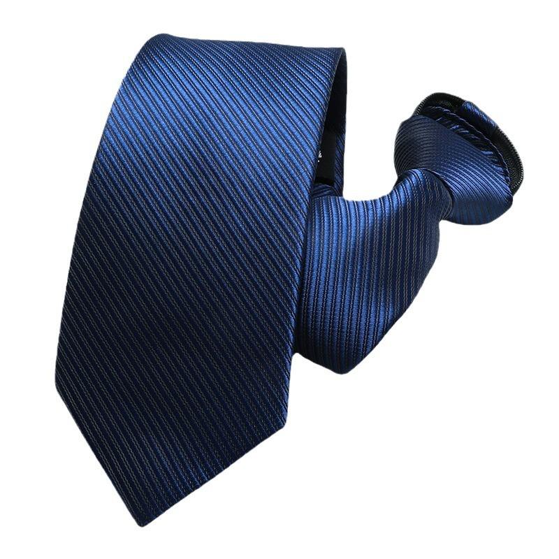 Belt Handsome Men'S Formal Wedding Groom Dark Blue Pattern Hand Zipper Free Pull 8Cm Sea Breeze Blue Tie