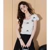 French Box Summer Bow-Knit Slim-Fit Round Neck T-Shirt