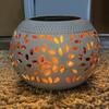 Iron Solar Outdoor Lamp – Hollow Design for Garden, Courtyard, and Camping Decor