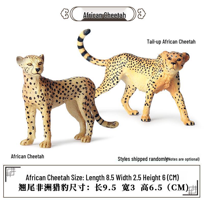 Wild Safari Animal Figurines: Giraffe, Elephant, Rhinoceros, Brown Bear, Tiger, Lion, Leopard, Hippopotamus - Solid Cognitive Toys