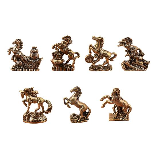 Feng Shui Pferde-Statue 2026 Jahr des Pferdes Tischplatte Messing Ornamente Chinesisches Neujahrssegen Souvenir Tierkreis Tier Skulptur für Festival Heimdeko