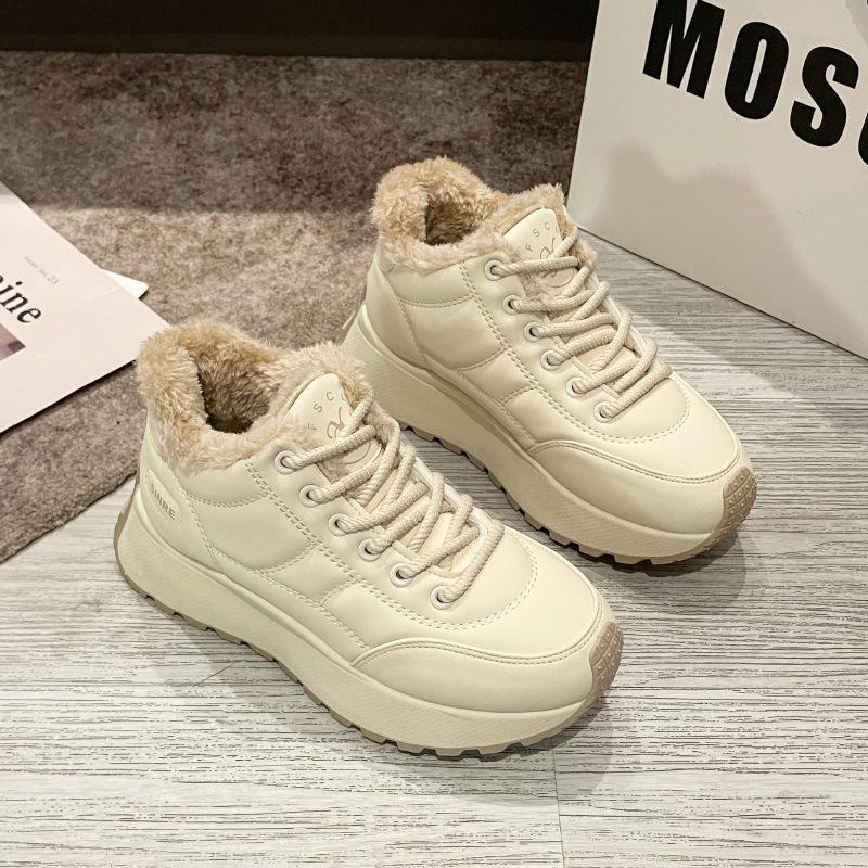 

Forrest Gump shoes women s 2025 winter autumn and winter velvet versatile platform student non-slip casual sports shoes 35 бежевый