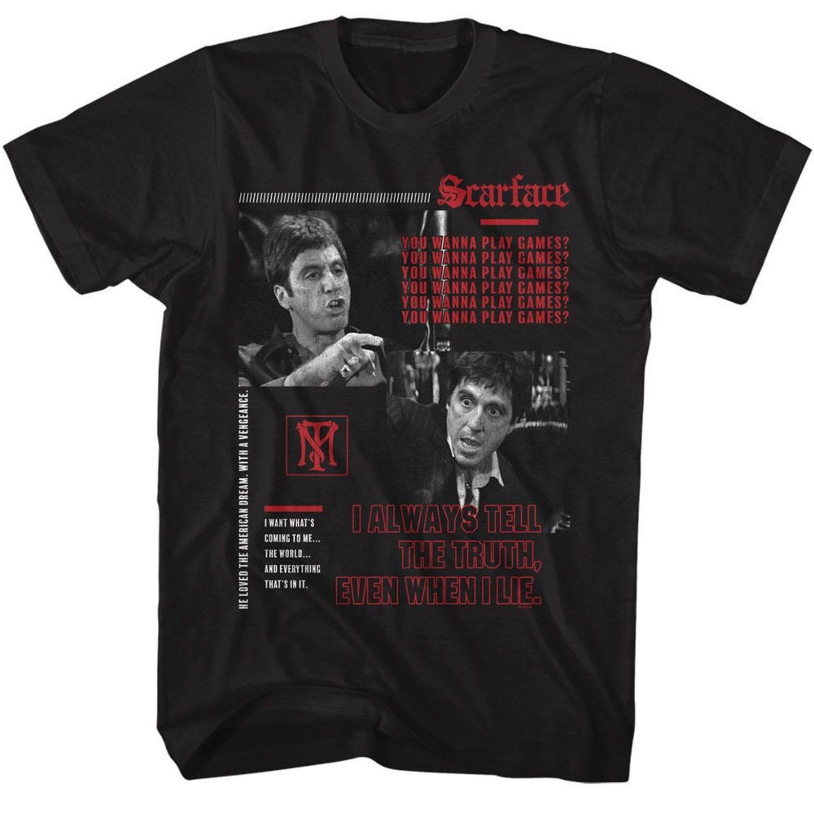 Scarface You Wanna Play Games Black T-Shirt M