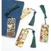 Ancient Chinese Palace Art Bookmarks, Cat Carp Flying Crane Lotus Bookmarks with Tassels, Boxed Gifts for Book Lovers Collection