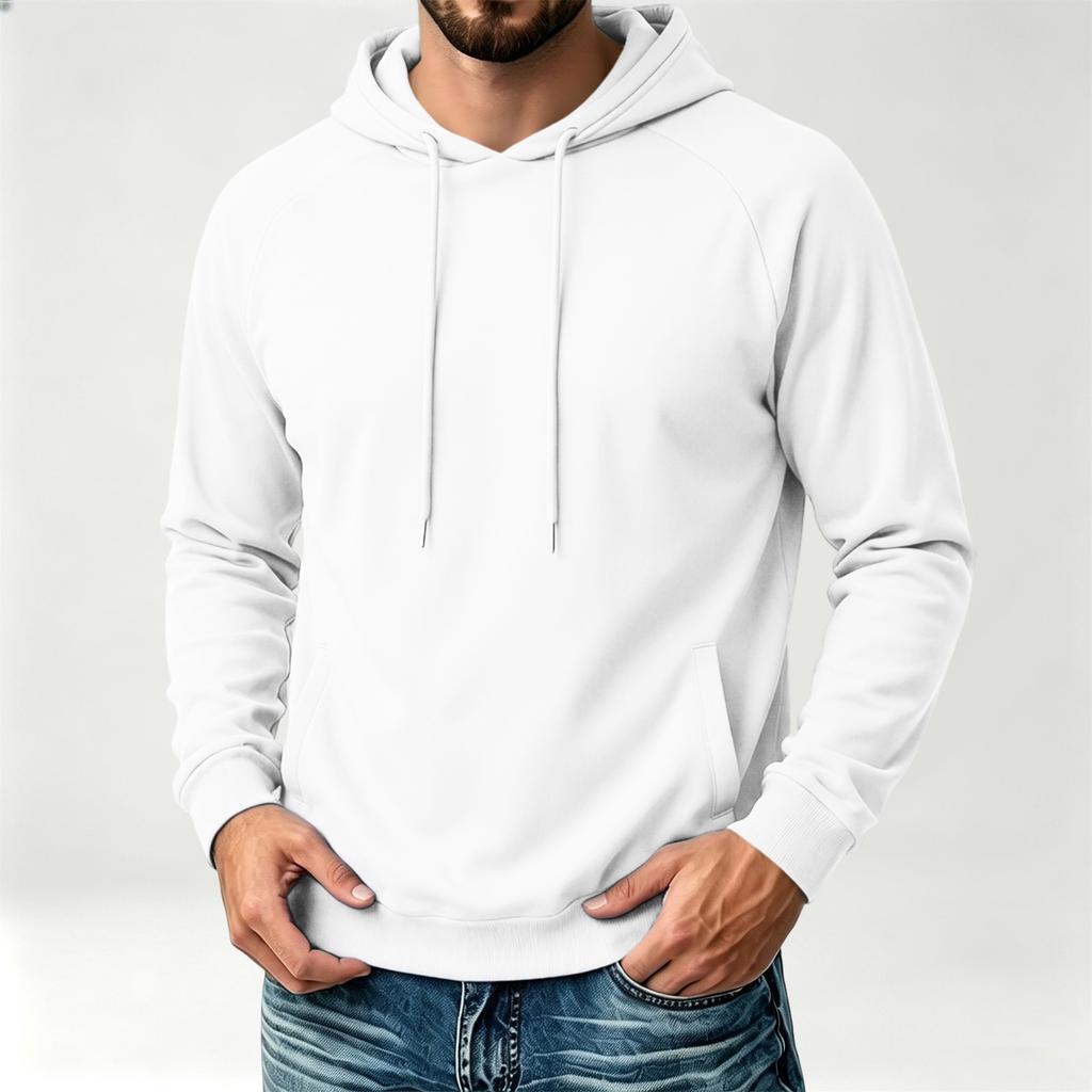 Stijlvolle Heren Hoodie met Raglanmouwen, Lange Mouwen, Casual Pullover Sweatshirt voor Dagelijks Gebruik