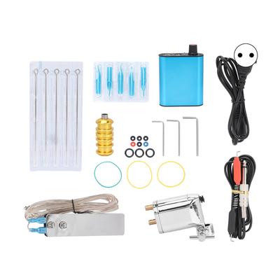 Tattoo Kit Liner Tattoo Motor Gun Kits Tattoo Maschine Zubehör für Anfänger 90‑265V SilberEU