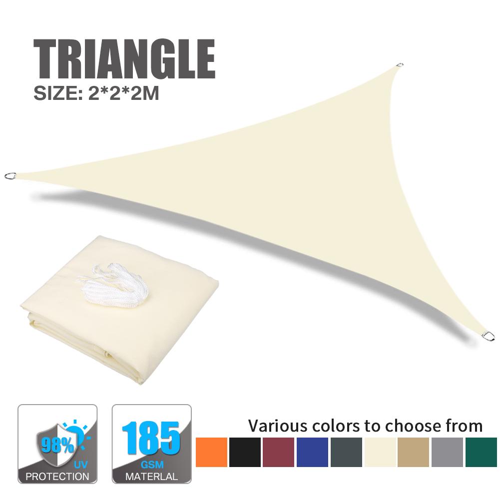 Beige Sun Shade Sail Waterproof Outdoor Garden Sails Canopy Patio Party Sunscreen Awning 98% UV Block Shade Cloth with Free Rope