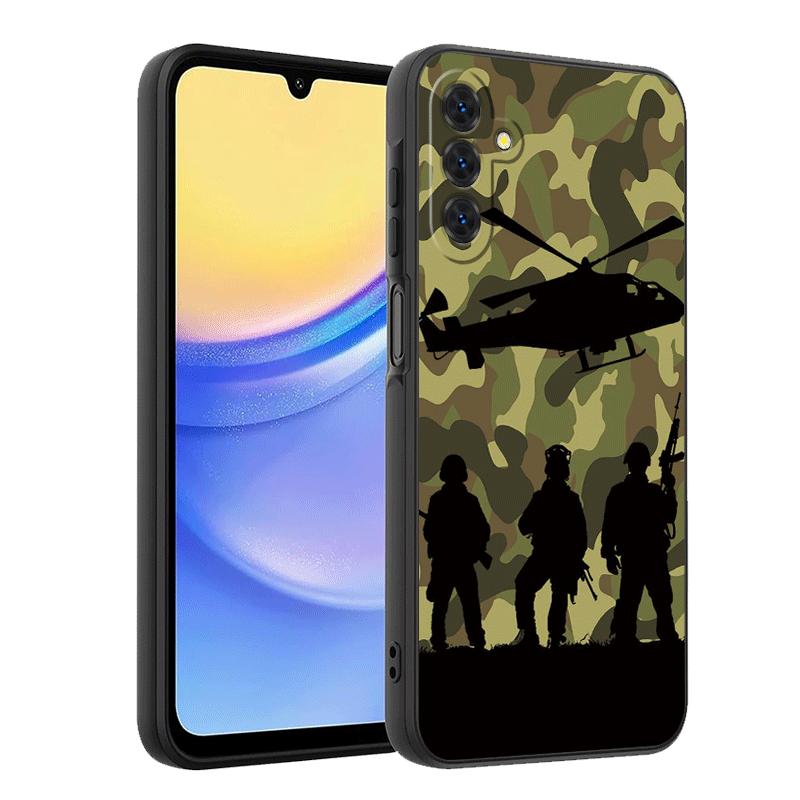 Camouflage Military Pattern Soft Phone Case for Samsung A17 A37 A57 A16 A26 A36 A56 A15 A25 A35 A55 A14 A24 A34 A54 A13 A23 A33