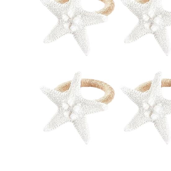 6Pcs Coastal Starfish Napkin Rings Rustic Starfish Summer Holiday Napkin Holders Seaside Party Napkin Rings for Beach House