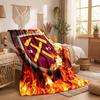 Coperta in Flanella con Stampa West Ham United Calcio Morbida Calda Coperta da Divano Letto per Casa Ufficio Camera da Letto