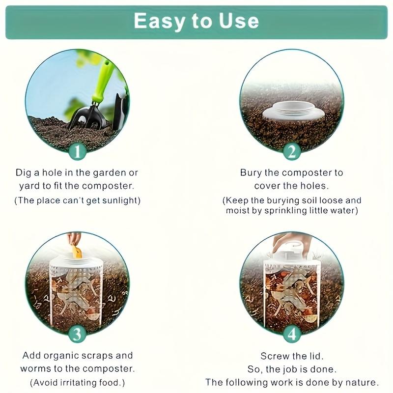 Earthworm Compost Box, Round Anti-Odor Design, High-Quality and Practical, Suitable for Small Flower Pots, Home Gardens and Lawn Care Scenes