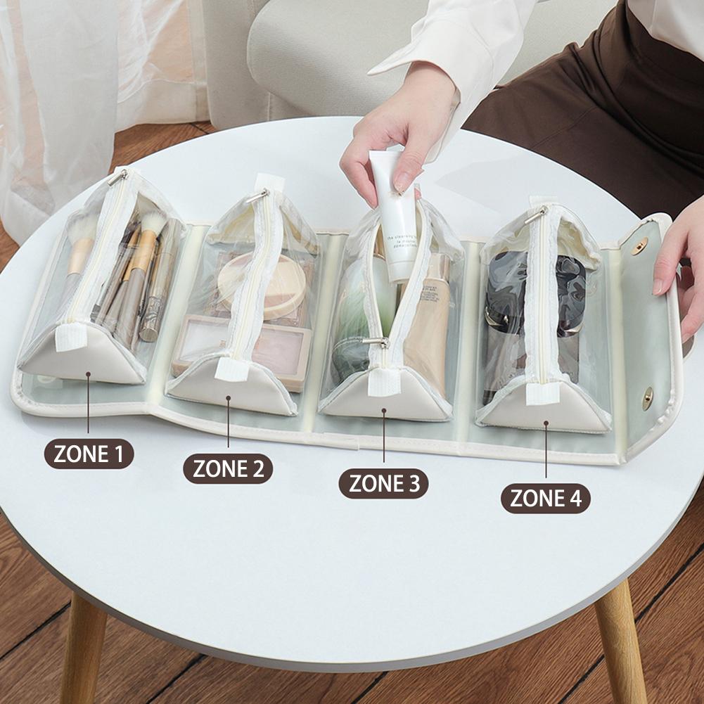 Women Makeup Bag Travel Cosmetic Bags Detachable Roll Up Toiletries Organizer Waterproof Storage Neceser Bathroom Wash Pouch