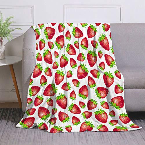 Strawberry Blanket Soft And Comfortable Flannel Plush Portable Sofa Nap Blanket