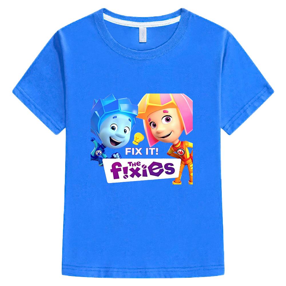 The Fixies 100% Cotton Children New Tees Funny Cartoon Print T-Shirt Girls Baby Boys Short Sleeve Kids Tops Anime T-shirts Summer Clothes