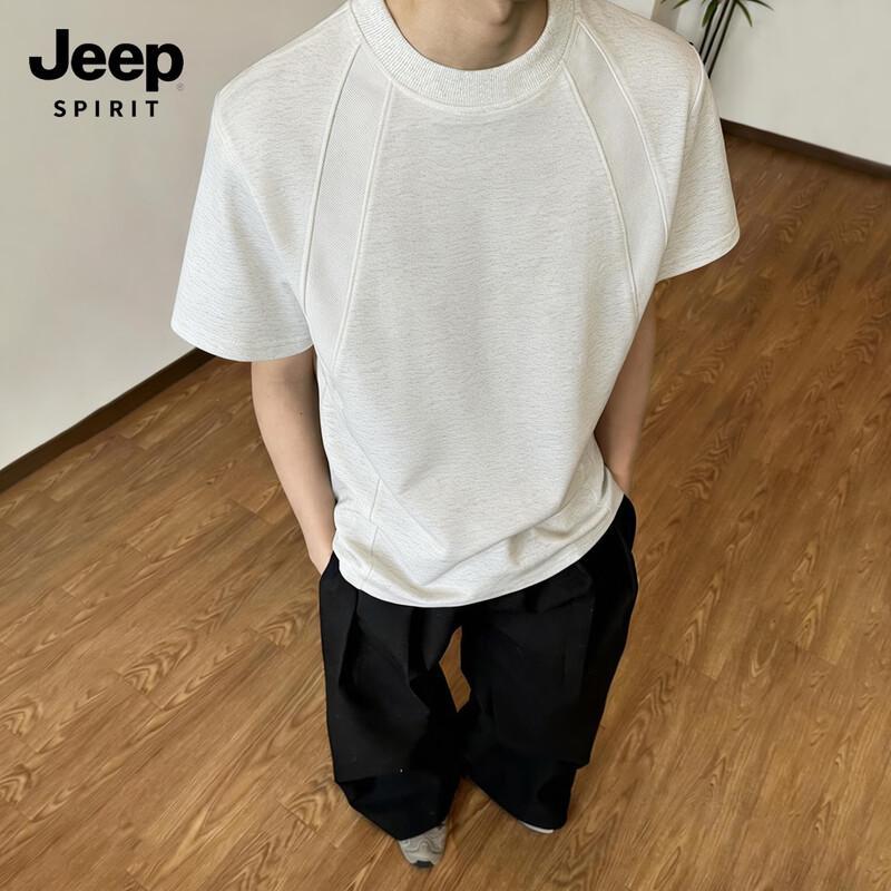 JEEP SPIRIT Men s Loose Fit Patchwork Short Sleeve T-Shirt XL