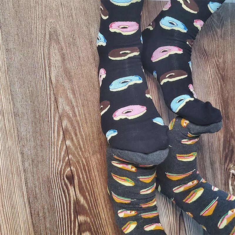 High Quality Fashion casual men's socks cartoon food car series fun women's socks