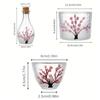 Hand-Painted Sake Set with Hammered Texture and Cherry Blossom Design Including A Sake Cup and A Sake Pot Home Dining Room Decor