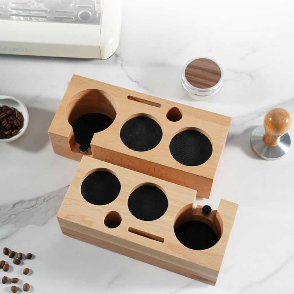 3 in 1 Wooden Coffee Tamper Station 51/53/58 MM Coffee Tamper Base Coffee Tamper Holder Water Bar