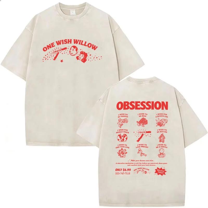 Vintage Washed Obsession Horror Movie 2026 Graphic T Shirt Men Women Fashion Oversized T-shirts Classic Gothic Clothing T-shirt