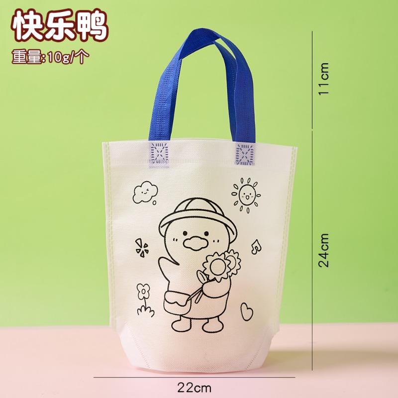 Diy Blank Non Woven Tote Bag For Kids Graffiti Hand Coloring Art Craft