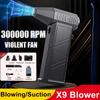 X9 Turbo Jet Blower Vacuum 300000RPM High Speed Air Blower Wireless Compressed Duster for Dust Removal