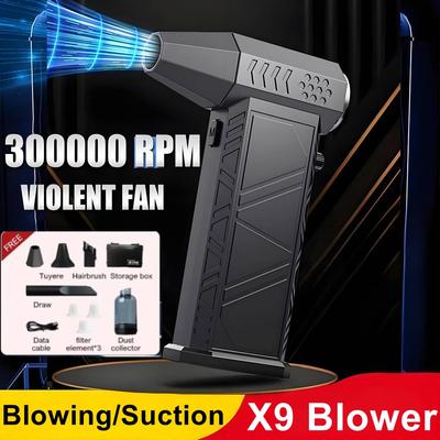 X9 Turbo Jet Blower Vacuum 300000RPM High Speed Air Blower Wireless Compressed Duster for Dust Removal