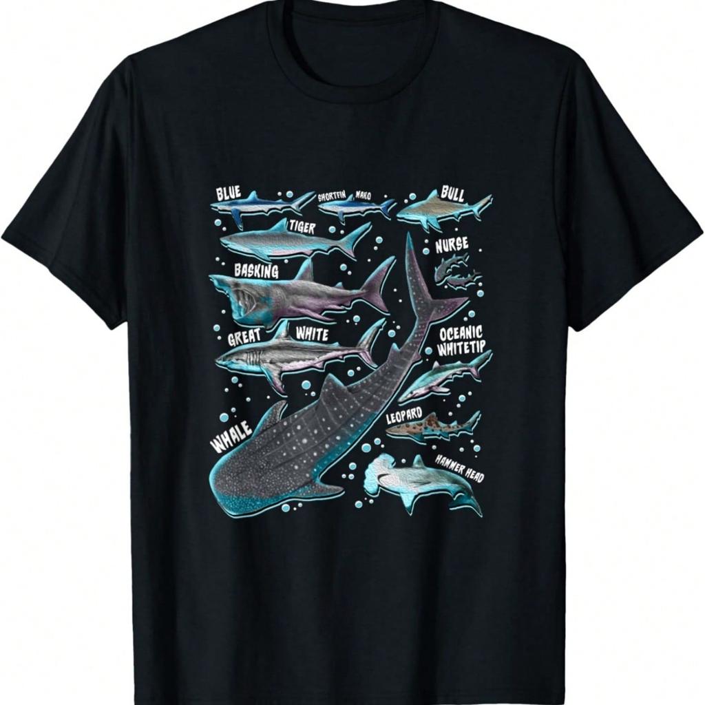 Shark Species Shark Gifts Shark Faces Tee Marine Biology T-Shirt