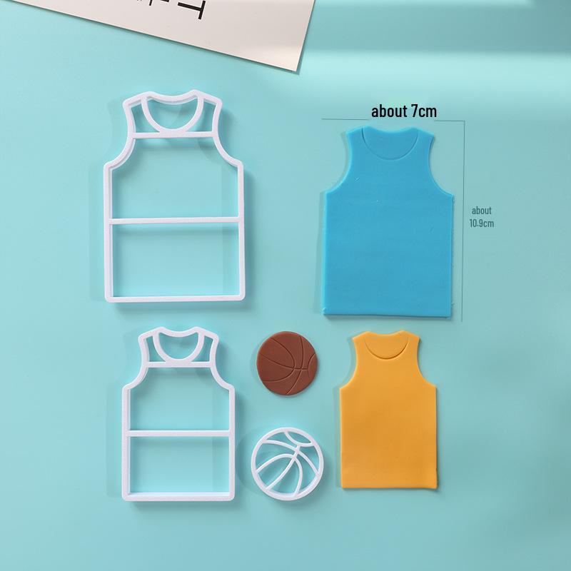 

Sports Jersey Cake Cutter & Embosser - Basketball & Football Design, Fondant Mold for Boys Sports-Themed Cake Decorations
