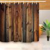 3d Print Fabric Rustic Wood Shower Curtain Set Waterproof Mildewproof Bathroom