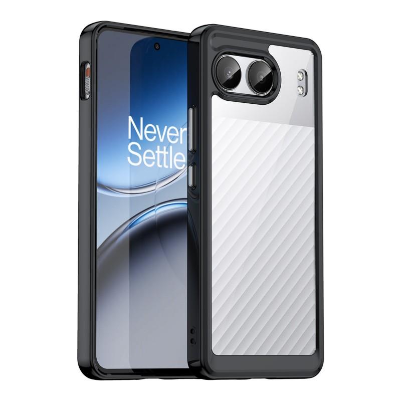 

For OnePlus Nord 4 Back Cover WANLONFENG XC Series TPU Acrylic Phone Case with Tempered Glass Film Black