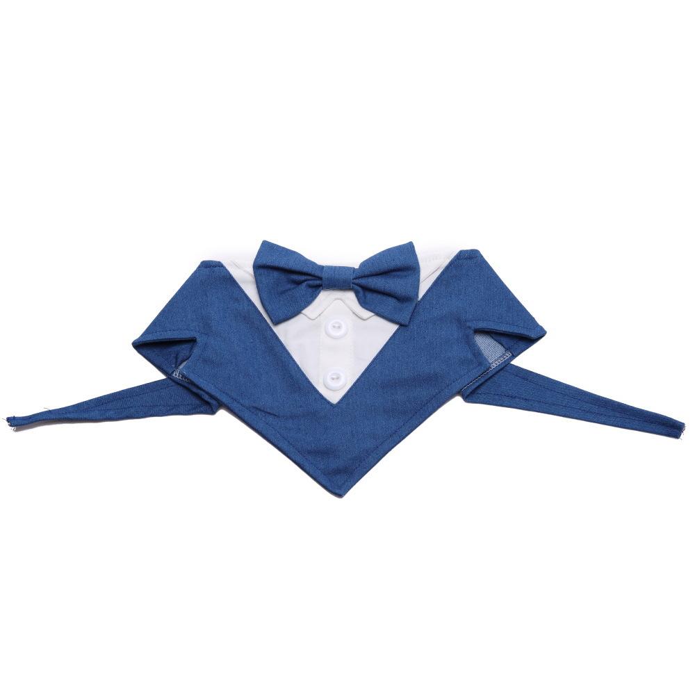 Pet Gentleman Suit Bow Tie Adjustable Soft Skin-friendly Easy Cleaning Golden Retriever Bear Wedding Suit Saliva Towel
