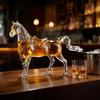 Yousheng Horse Whiskey Decanter Handcrafted High Borosilicate Glass Liquor Dispenser Western Cowboy Theme Alcohol Gift Box for Men Father's Day