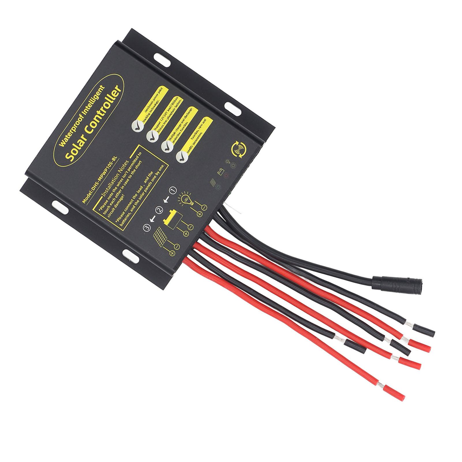 

MPPT Solar Controller 12V 24V 10A Bluetooth PWM Fast Charging Water Resistant Universal for Sealed Battery