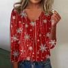 Women's Cute Sweatshirt Knitted Fashion Casual V-neck Long-sleeved Cozy Print Top