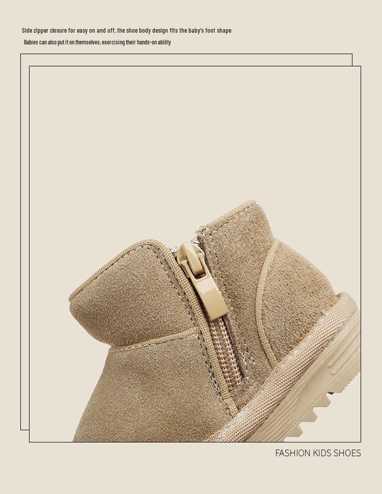 Winter Step-Ahead Velvet-Lined Baby & Toddler Snow Boots - Solid Color, Short Style for Boys & Girls