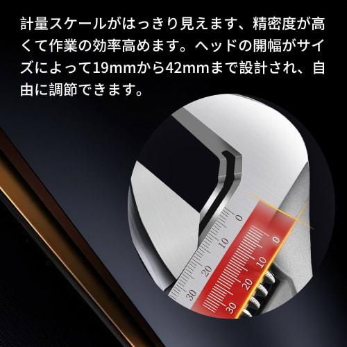 Wrench, Adjustable Wrench, Spanner [Lightweight, Wide Opening, Palm-Sized] for Large-Opening Faucet Work and Repairs, Black, Wrench Set