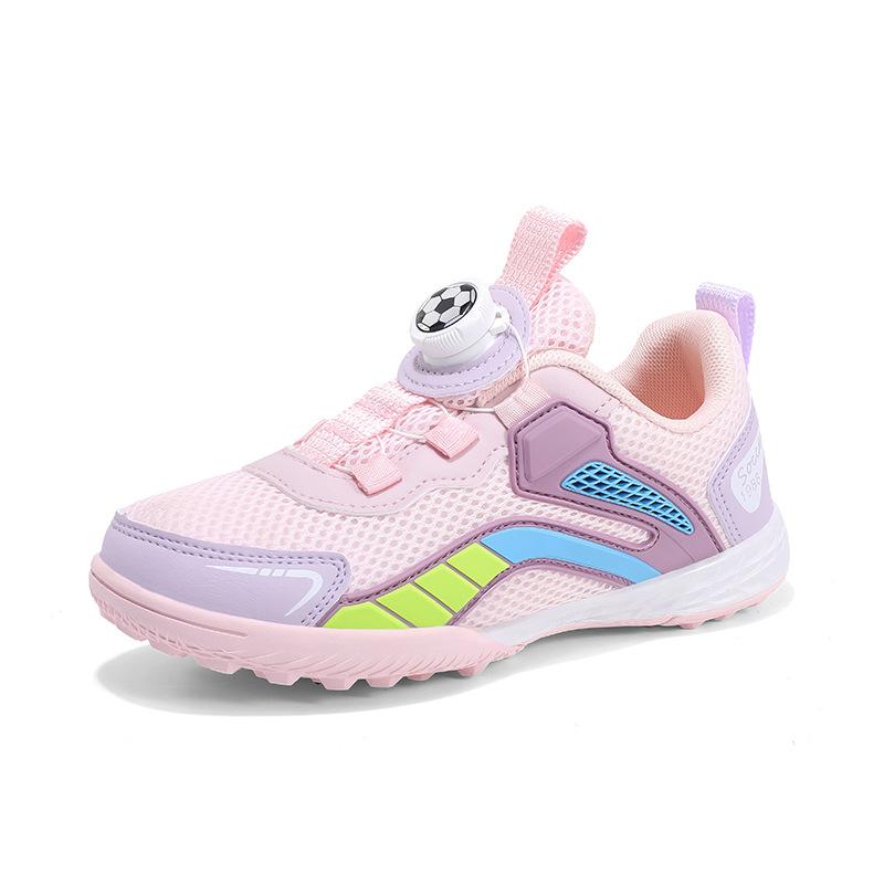 New children's football shoes non-slip and wear-resistant youth sports shoes rotating buckle breathable football shoes