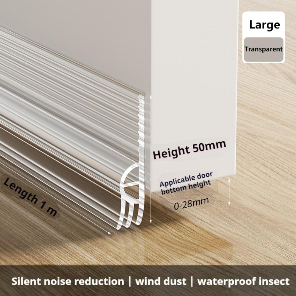 28/50mm Height Door Bottom Weatherstripping Dustproof Insectproof Door Draft Stopper Self-Adhesive Triple-Thickening