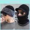 Knitted Winter Hat With Neck Warmer For Men Windproof Adult