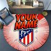 Custom Name,Atletico Grit round rug,Rugfor Living Room Bedroom Playroom ,Non-slip Floor Mat,Holiday and Birthday Gifts.chl