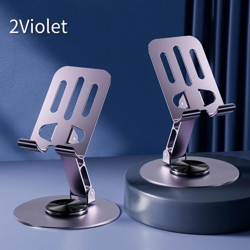 Vollmetall 360° drehbarer Telefonständer, 4-Achsen verstellbarer Tablet-Halter, Faltbare Aluminium-Schreibtischhalterung für iPhone Samsung iPad