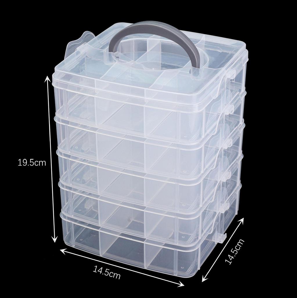 Transparent DIY Jewelry Storage Box - Detachable and Stackable Organizers for Tools and Earrings